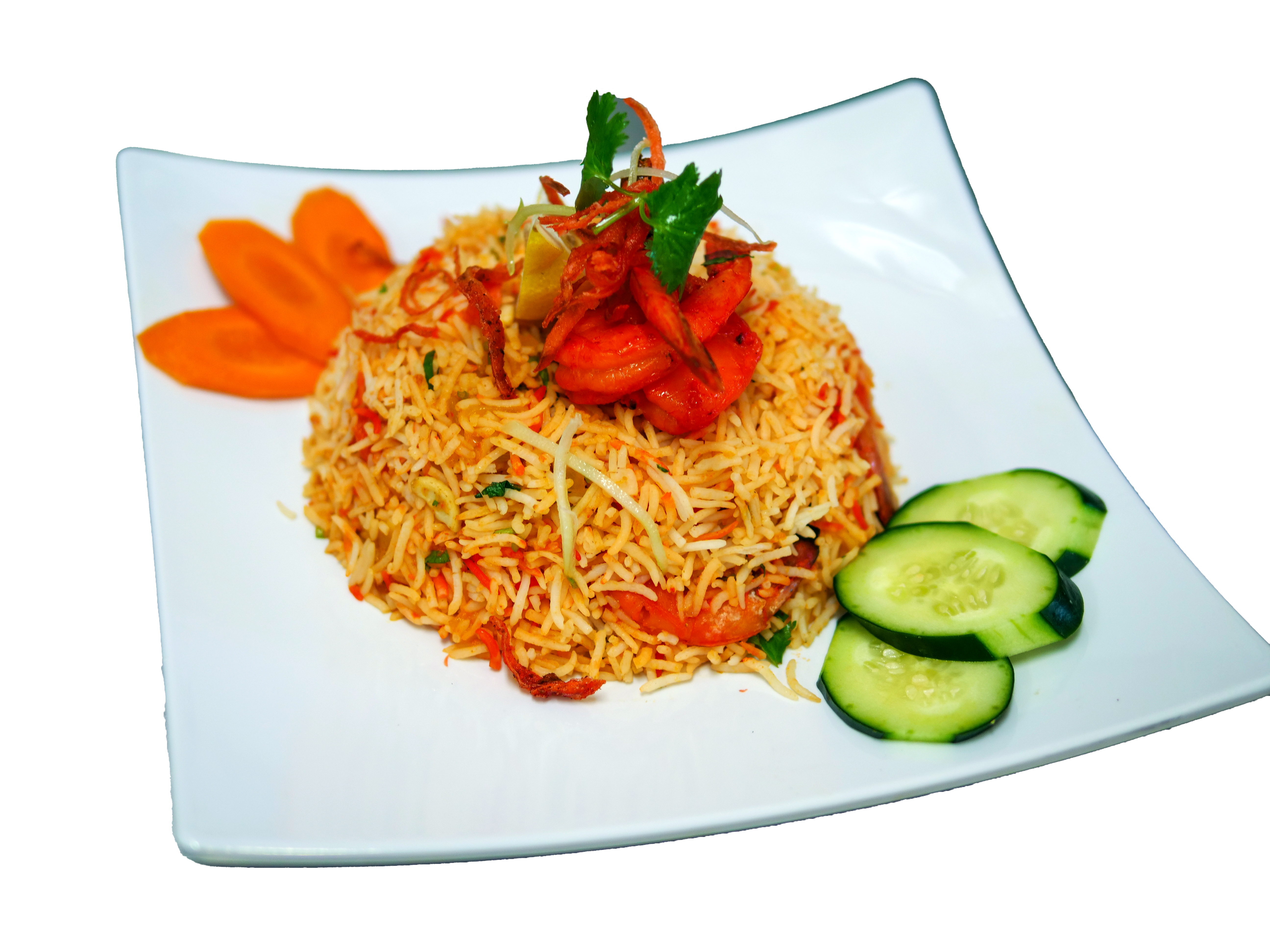 Shrimp biryani with fragrant rice
